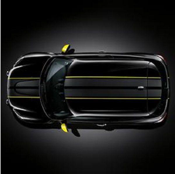 Mini cooper countryman black lemon yellow ray sport side stripes new oem