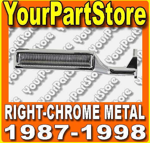 87-98 ford pu pickup truck interior inside inner door handle right chrome metal