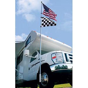Camco rv flag pole kit, telescopic, fiberglass, 16' 51606