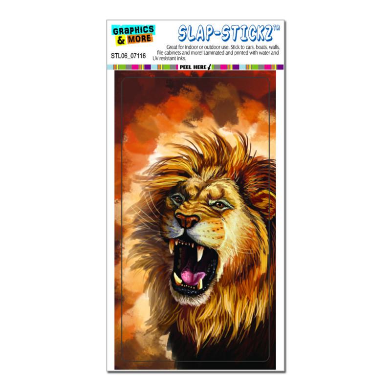Fierce lion roar - big cat africa - slap-stickz™ window locker bumper sticker