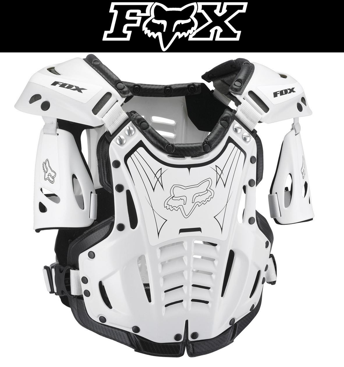 White black airframe fox racing roost guard motocross mx atv dirtbike 2013