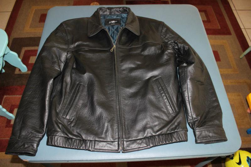 Leather james dean style motorcycle jacket 