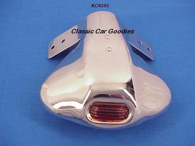 Exhaust deflector "glass red eye" stainless street rod