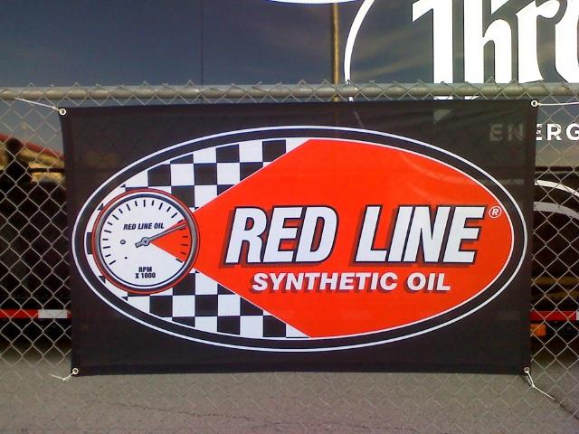 Red line oil racing banner  used in nhra,nascar,