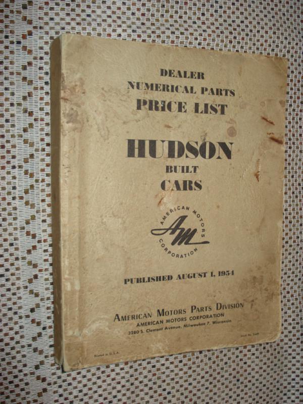 Sell 1954 AND PRIOR HUDSON PARTS PRICE LIST CATALOG WASP AND