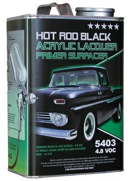 Hot rod black acrylic lacquer sandable primer 1 gallon