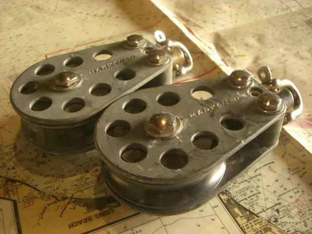 Harken aluminum hi-load air runners or single blocks 3" alum sheave