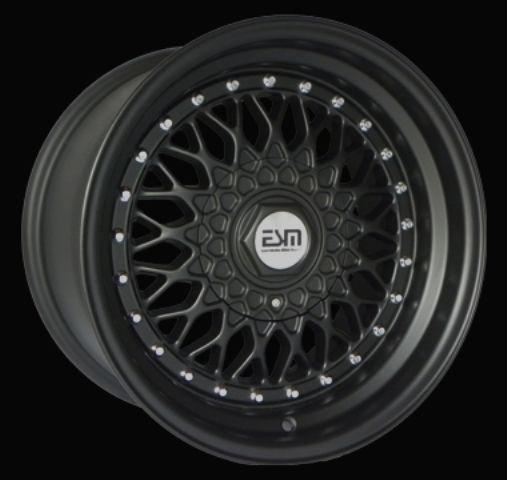 Matte black 16x8 16x9 16" rs style wheels 4x100 esm 002r honda