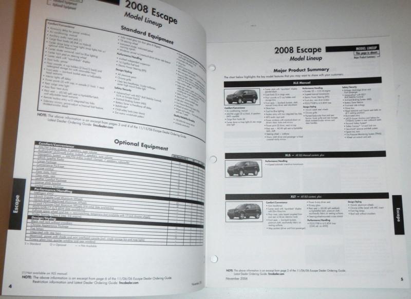 2008 FORD ESCAPE + ESCAPE HYBRID SOURCE BOOK BROCHURE, US $5.99, image 4
