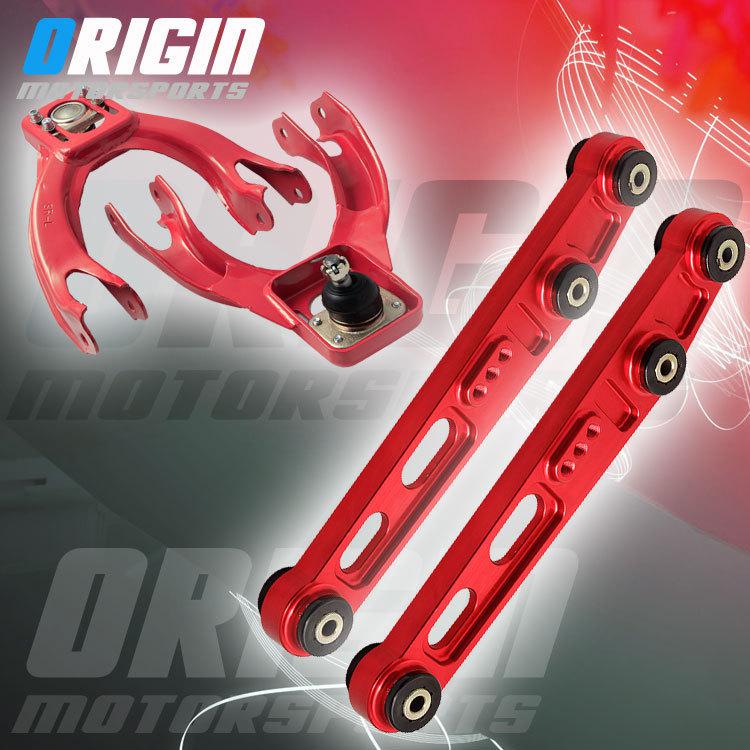 Sell RED CIVIC EG SI ACURA DC2 DA REAR LOWER CONTROL ARMS + FRONT UPPER