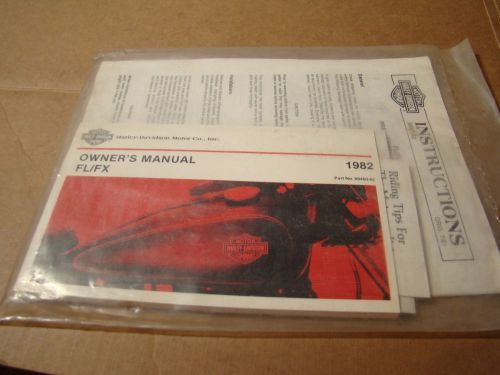 Harley owners manual kit oem nos 1982 fl fx shovelhead w/extras 99460-82