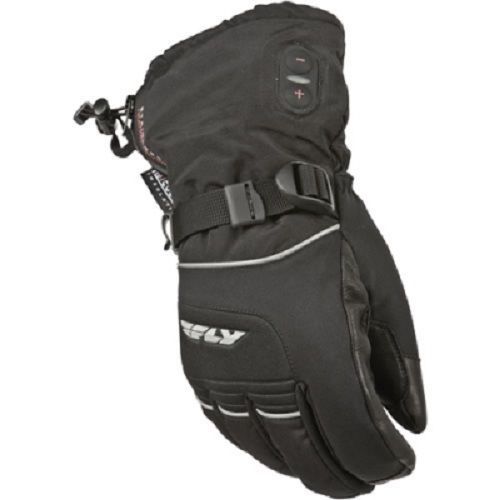 Fly ignitor heated snowmobile gloves, size large, black