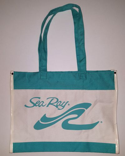 Sea ray ski boat logo vintage tote bag heavy duty retro blue canvas
