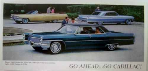 Nos 1962 1964 1965 cadillac de ville sedan coupe convertible post card original