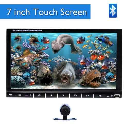 7" detachable car stereo in dash 2 din dvd palyer no gps rds bt ipod+rear camera