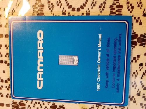 1987 chevrolet camaro owners manual