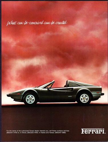 1982 ferrari 308 gtsi coupe photo "what's conceived can be created" print ad