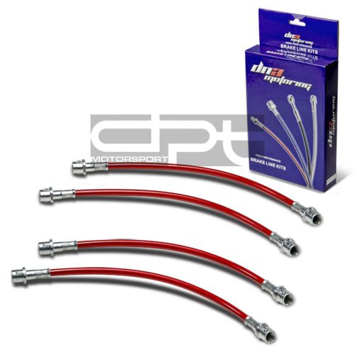 Porsche 911 front/rear stainless steel hose red pvc coated racing brake lines