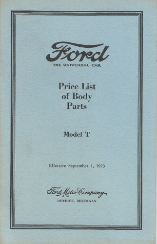 Model t - price list of body parts