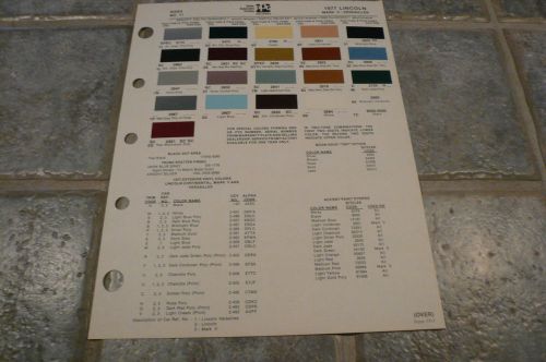 1977 lincoln ditzler ppg color chip paint sample - mark v versailles