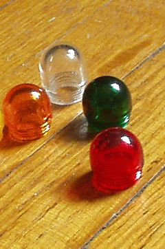 Vintage amber red green clear beehive lenses dash gauge light dialco mix-n-match