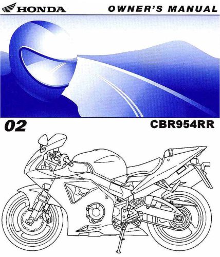 2002 honda cbr954rr fireblade motorcycle owners manual -honda-cbr 954 rr-cbr954