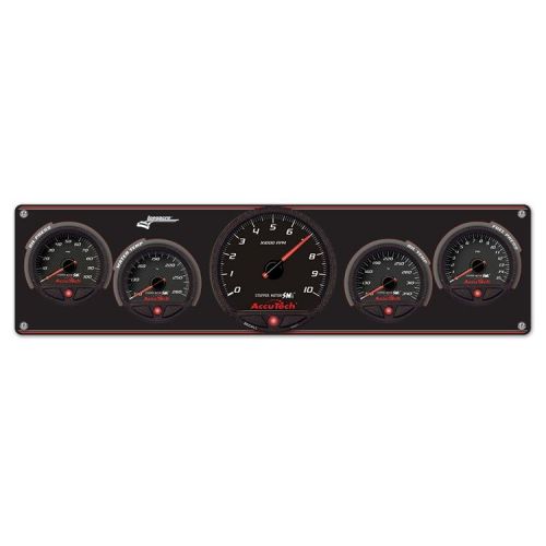 Longacre 44475 4 gauge aluminum panel with accutech smi gauges &amp; tach - op,wt,ot