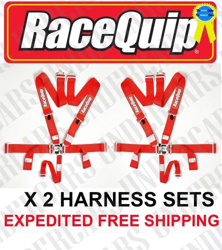 Racequip red 5 point shoulder racing harness seat belts 711011 current dates rzr