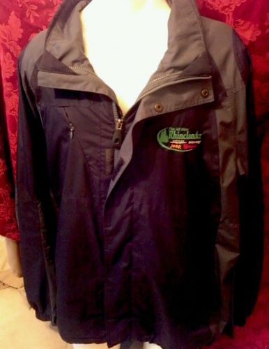 Large men's black gray shell jacket jeep dodge ram chrysler windbreaker