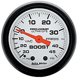 Auto meter 5708 phantom series gauge 2-1/16&#034; boost/vacuum mechanical
