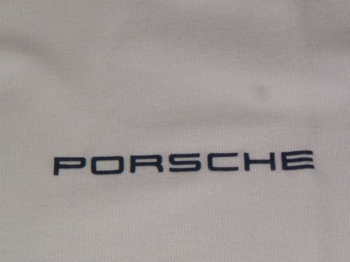 Porsche design nos women's classic v-neck white t-shirt usa size m/euro size l.