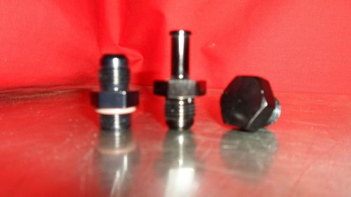 Fuelab 52502 regulator fitting kit (1) 6-an (1) plug (1) barbed fitting