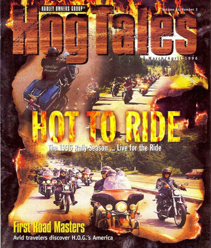 1996 mar/apr harley hog tales magazine -xlcr 1000 cafe racer 1977 &amp; 1978