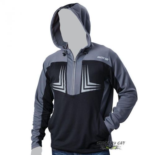 Arctic cat men’s 1/2 zip performance hooded sweatshirt black &amp; gray - 5269-13_d