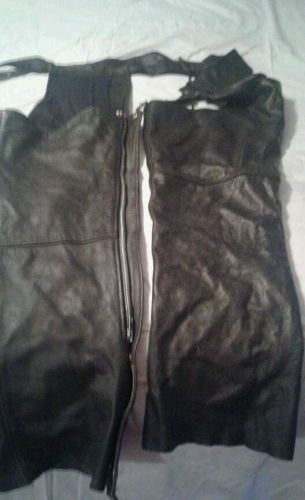 Mens leather motorcycle chaps