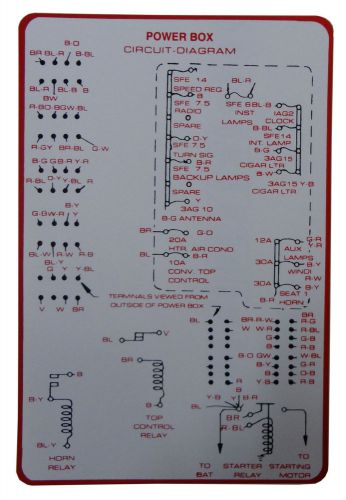 1961 1962 lincoln fuse panel decal