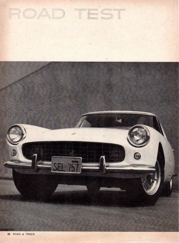 Vintage original 1960 ferrari 250 gt coupe road test article 3- 8" x 11" pages