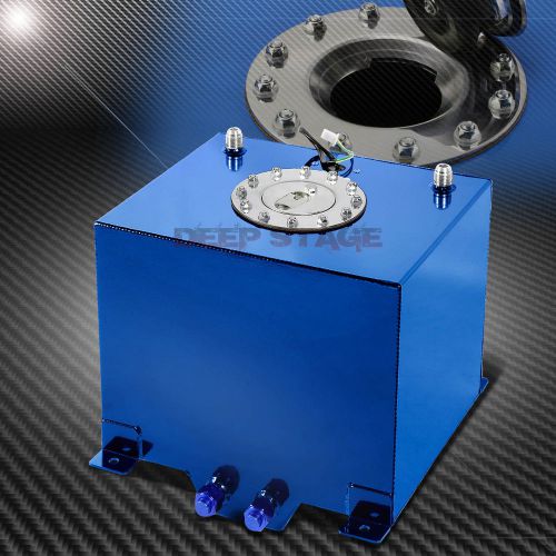 5 gallon/18.8l blue coat aluminum racing gas fuel cell tank/2"sump+level sender