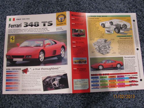 ★★ ferrari 348 ts collector brochure specs info 1989/1990/1991/1992/1993/1994 ★★