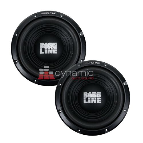 (2) alpine swa-12s4 car audio 12" bassline single 4 ohm subwoofers 750 watts new