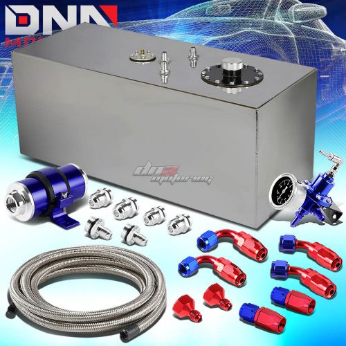 19 gallon top-feed fuel oil gas tank+cap+line+pressure regulator+inline filter