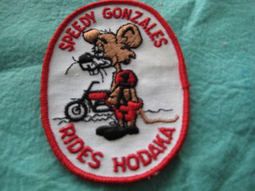 Vintage speedy gonzales rides hodaka motorcycle racing patch 3 1/8"x4 3/8"