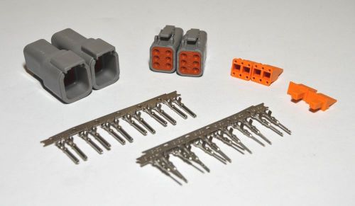 2 x deutsch dtm 6-pin genuine connector kit 20-22awg stamp contacts, usa