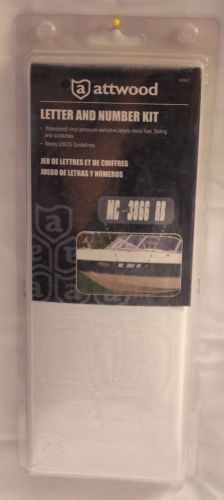 Attwood letter and number kit meets uscg guidelines 14141-7 white vinyl