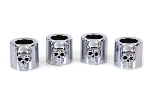 Harley fxd 1991 &amp; up   pushrod cover cup set skull chrome