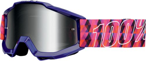 100% motorcycle riding goggle youth accuri sultan purple mirrored silver lens