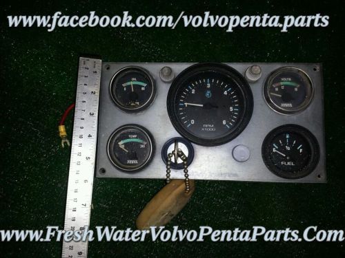 Volvo penta v8 gauge cluster tach oil temp volt &amp; fuel gauge ignition switch key