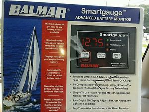 New smartgauge battery monitor balmar 44-sg-12/24 4.3&#034; w x 3.0&#034; h x 1.0&#034; d