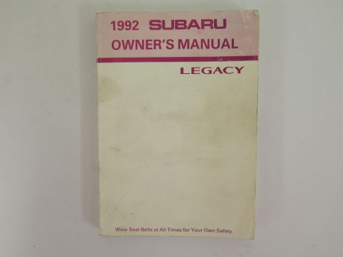 1992 subaru legacy owners manual book