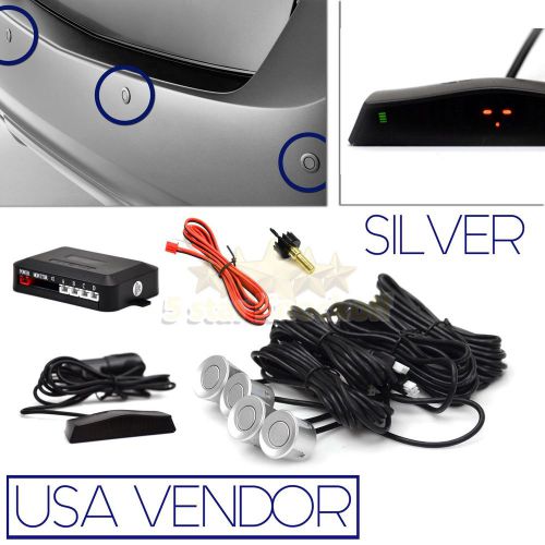 Fit nissan silver backup parking sensor package usa wireless led display beep
